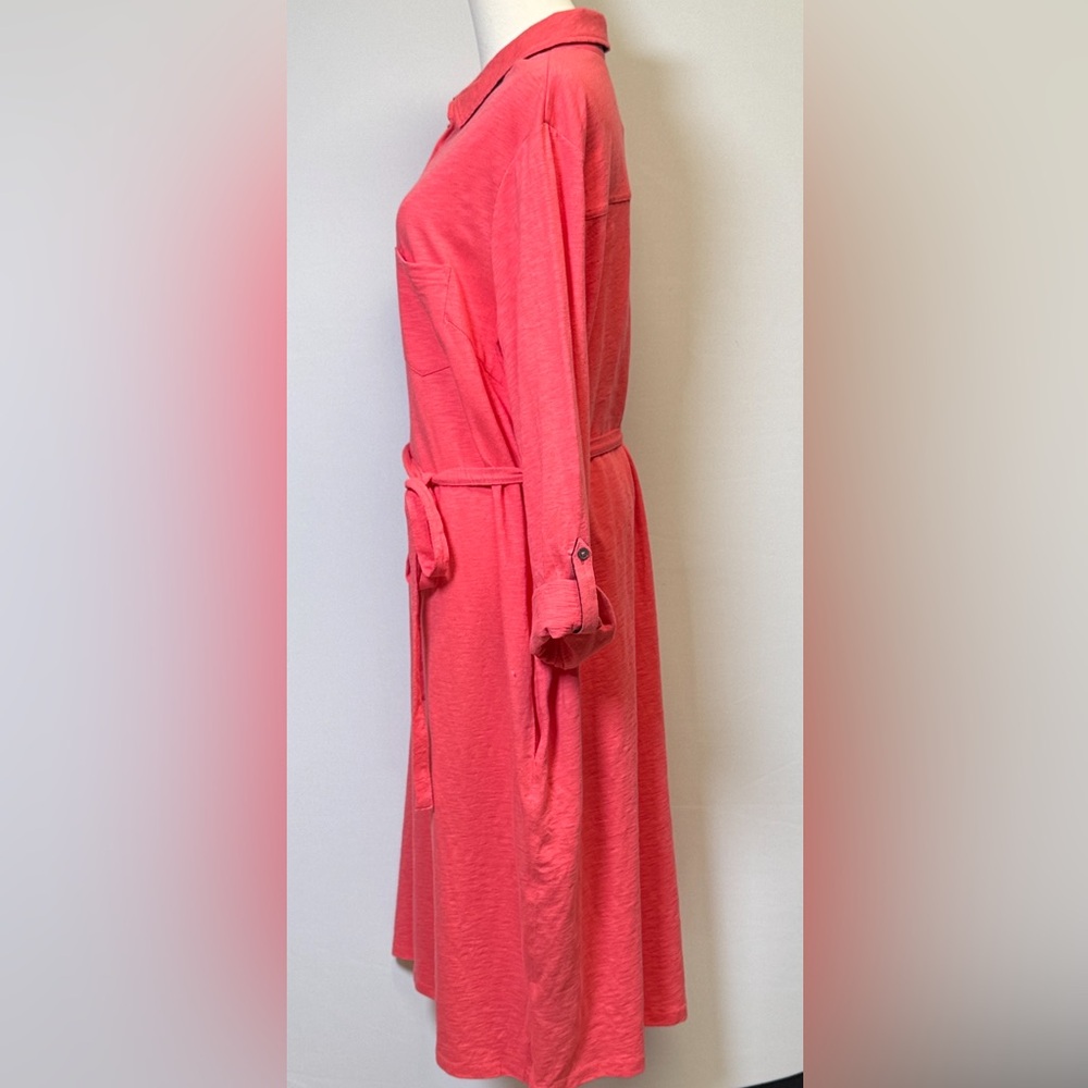 Boden Jena Jersey Coral Shirt Dress Size 16L - Picture 7 of 13